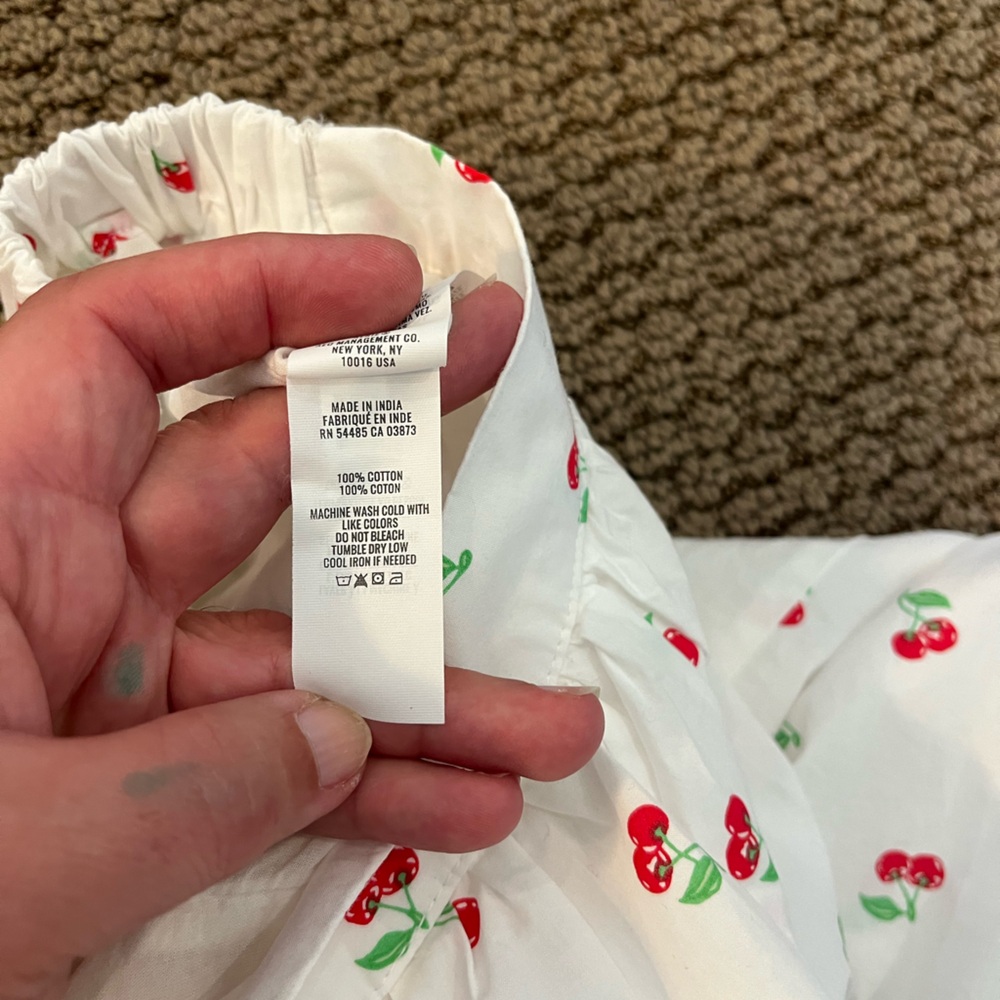 NWT Aerie New Essential Novelty Print Cherry Maxi Cotton Cottagecore skirt sz L - Picture 10 of 12